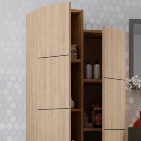 Dulap Showdeko Stair Multipurpose Cabinet 62.2 x 37.4 x 156 / PAL / Stejar photo 3 Dulap Showdeko Stair Multipurpose Cabinet 62.2 x 37.4 x 156 / PAL / Stejar photo 3