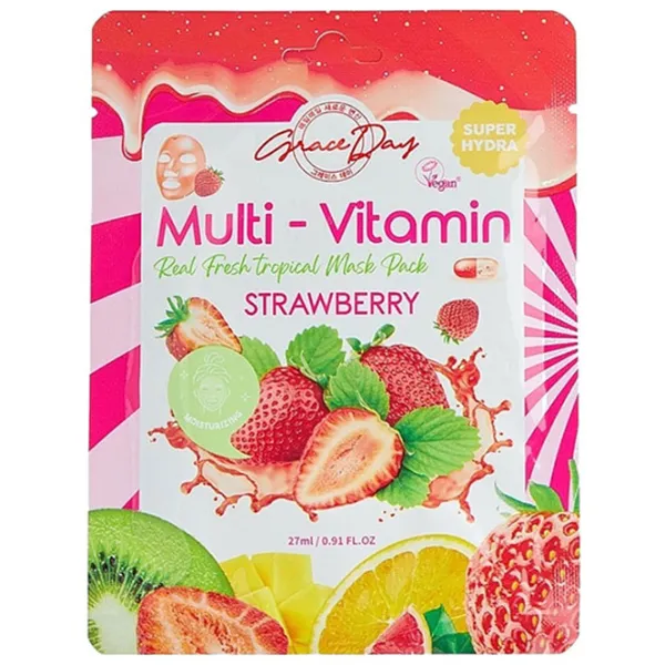 Медицинская маска Grace Day Multi-vitamin Strawberry Маска/ Все типы photo 1