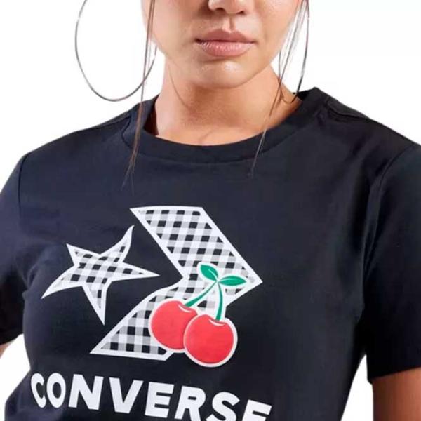 Футболка для женщин Converse Cherry Star Chevron Infill Tee 100% хлопок/ Black photo 3 Футболка для женщин Converse Cherry Star Chevron Infill Tee 100% хлопок/ Black photo 3