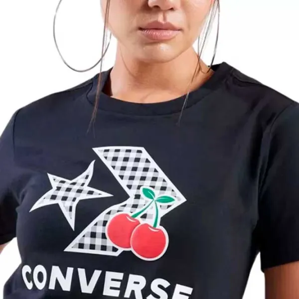 Tricou pentru femei Converse Cherry Star Chevron Infill Tee 100% bumbac/ Black photo 3 Tricou pentru femei Converse Cherry Star Chevron Infill Tee 100% bumbac/ Black photo 3