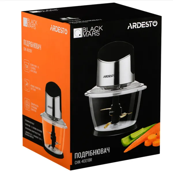 Aparat de mărunţit Ardesto CHK-4001BR 1 l / 400 W / Inox photo 4