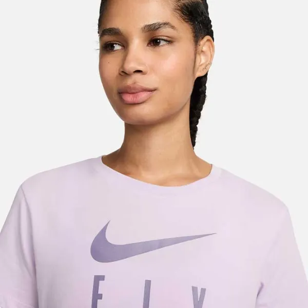 Футболка для женщин Nike W Swoosh Fly Dri-FIT Graphic 57% хлопок, 43% полиэстер/ Пурпурный photo 4