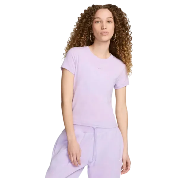 Футболка для женщин Nike W Nsw Nk Chll Knt Md Crp 46% хлопок/ Пурпурный photo 1