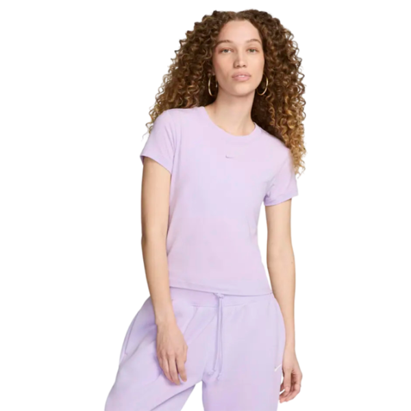 Футболка для женщин Nike W Nsw Nk Chll Knt Md Crp 46% хлопок/ Пурпурный photo 1