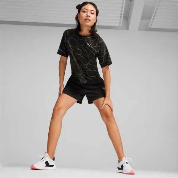 Футболка для женщин Puma Motion Aop Tee 100% хлопок/ Black photo 5