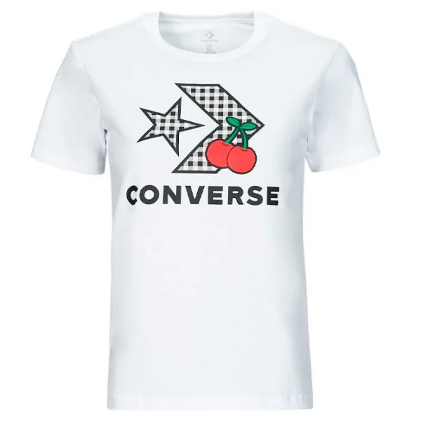 Tricou pentru femei Converse Cherry Star Chevron Infill Tee 100% bumbac/ White photo 3 Tricou pentru femei Converse Cherry Star Chevron Infill Tee 100% bumbac/ White photo 3