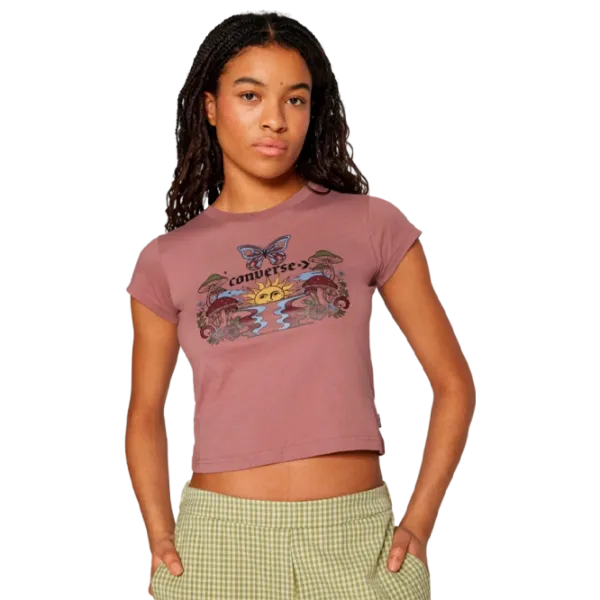 Футболка для женщин Converse Blooming Skate Tee 100% хлопок/ Pink photo 1 Футболка для женщин Converse Blooming Skate Tee 100% хлопок/ Pink photo 1