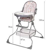 Scaun de masă Polini Kids Unicorn Hello baby () / 6 luni / Gray photo 9