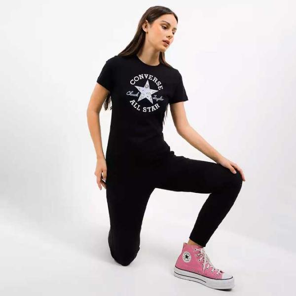 Tricou pentru femei Converse Chuck Patch Infill Tee 100% bumbac/ Black photo 4 Tricou pentru femei Converse Chuck Patch Infill Tee 100% bumbac/ Black photo 4