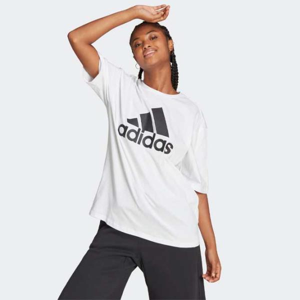 Tricou pentru femei Adidas Essentials Big Logo Boyfriend Tee 100% bumbac/ White photo 2