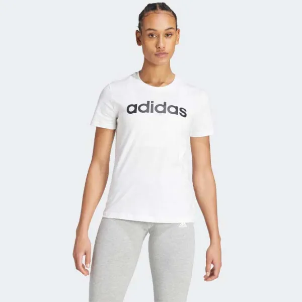 Футболка для женщин Adidas Essentials Slim Logo Tee 100% хлопок/ White photo 3
