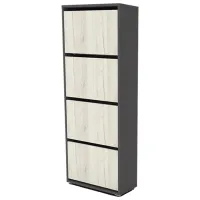 Обувной шкаф ML-Mobila ML-3 154.8 x 60 x 25см/ Anthracite/ Дуб Крафт Белый