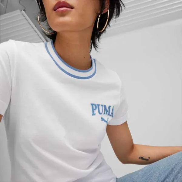 Футболка для женщин Puma Squad Tee 100% хлопок/ White photo 5