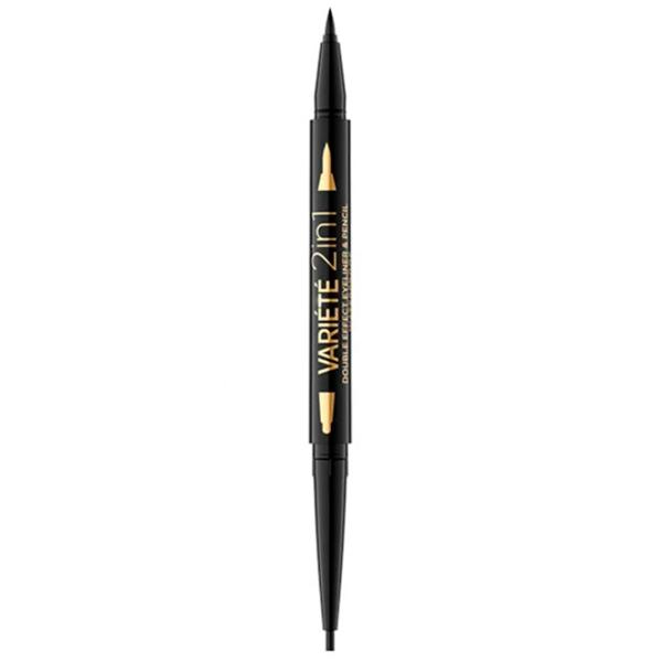 Карандаш для глаз Eveline Cosmetics EV "Variete" 2in1 Black photo 2