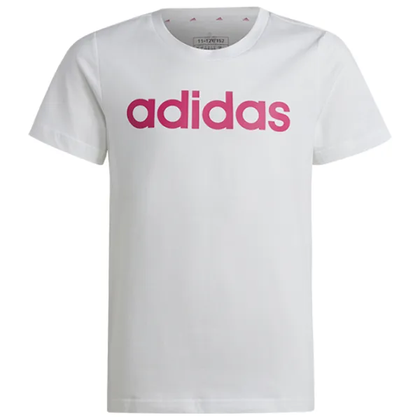 Tricou pentru fete Adidas Essentials Linear Logo Cotton Slim Fit Tee  / White photo 1