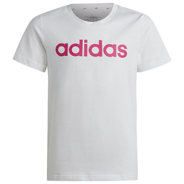 Tricou pentru fete Adidas Essentials Linear Logo Cotton Slim Fit Tee  / White photo 1