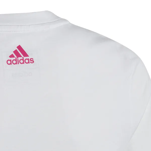 Tricou pentru fete Adidas Essentials Linear Logo Cotton Slim Fit Tee  / White photo 4 Tricou pentru fete Adidas Essentials Linear Logo Cotton Slim Fit Tee  / White photo 4
