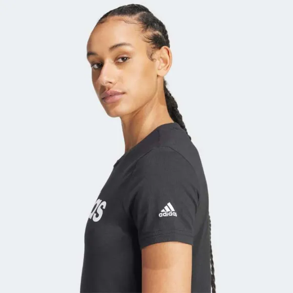 Футболка для женщин Adidas Essentials Slim Logo Tee 100% хлопок/ Black photo 5