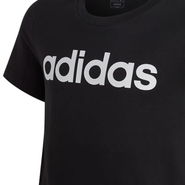 Tricou pentru fete Adidas Essentials Linear Logo Cotton Slim Fit Tee  / Black photo 4 Tricou pentru fete Adidas Essentials Linear Logo Cotton Slim Fit Tee  / Black photo 4