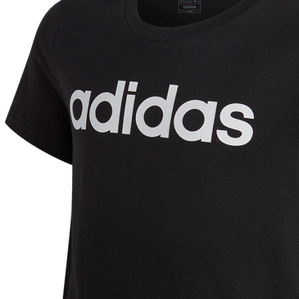 Tricou pentru fete Adidas Essentials Linear Logo Cotton Slim Fit Tee  / Black photo 4 Tricou pentru fete Adidas Essentials Linear Logo Cotton Slim Fit Tee  / Black photo 4