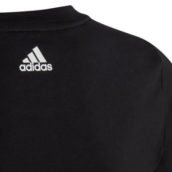 Tricou pentru fete Adidas Essentials Linear Logo Cotton Slim Fit Tee  / Black photo 3 Tricou pentru fete Adidas Essentials Linear Logo Cotton Slim Fit Tee  / Black photo 3
