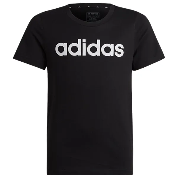 Tricou pentru fete Adidas Essentials Linear Logo Cotton Slim Fit Tee  / Black photo 1