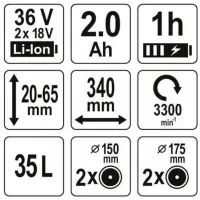 Газонокосилка аккумуляторный Yato YT85220 Ручной photo 7