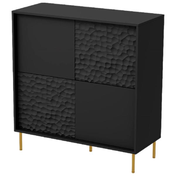 Comodă Halmar Bullet KM-2 105 x 100 x 41/ MDF/ Black photo 1