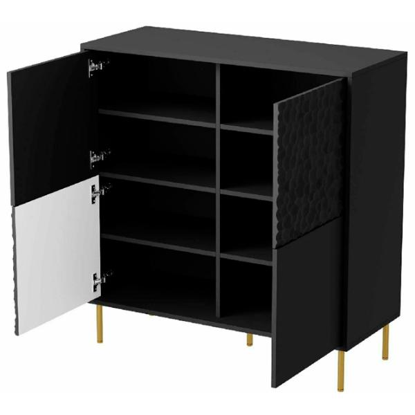 Comodă Halmar Bullet KM-2 105 x 100 x 41/ MDF/ Black photo 2