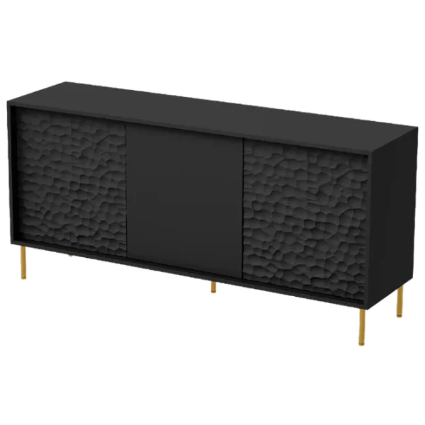 Comodă Halmar Bullet KM-1 73 x 155 x 41/ MDF/ Black photo 1