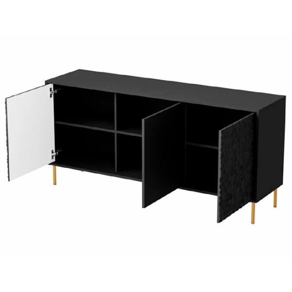 Comodă Halmar Bullet KM-1 73 x 155 x 41/ MDF/ Black photo 2