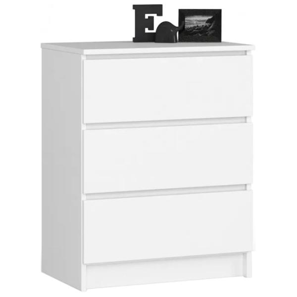 Comodă Akord K60 3SZ 77 x 60 x 40/ LPAL/ Alb photo 1