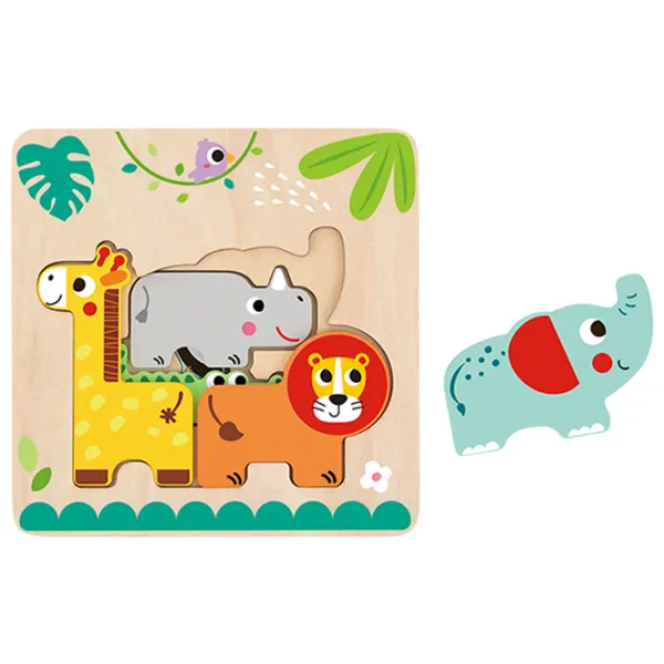 Пазл 3D Tooky Toy Дикие животные 1+/ Количество деталей: 7 photo 1