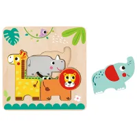 Puzzle 3D Tooky Toy Animale sălbatice 1+/ Numărul de piese: 7
