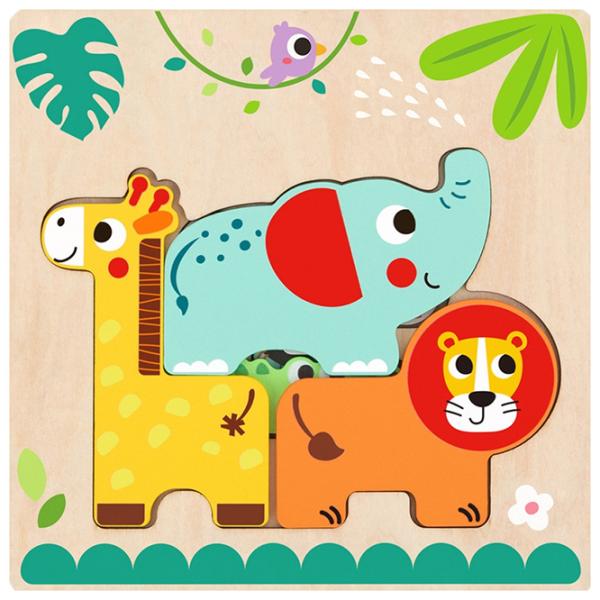 Пазл 3D Tooky Toy Дикие животные 1+/ Количество деталей: 7 photo 2