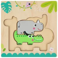 Пазл 3D Tooky Toy Дикие животные 1+/ Количество деталей: 7 photo 3