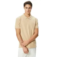 Tricou polo pentru bărbați Koton BCS Beige
