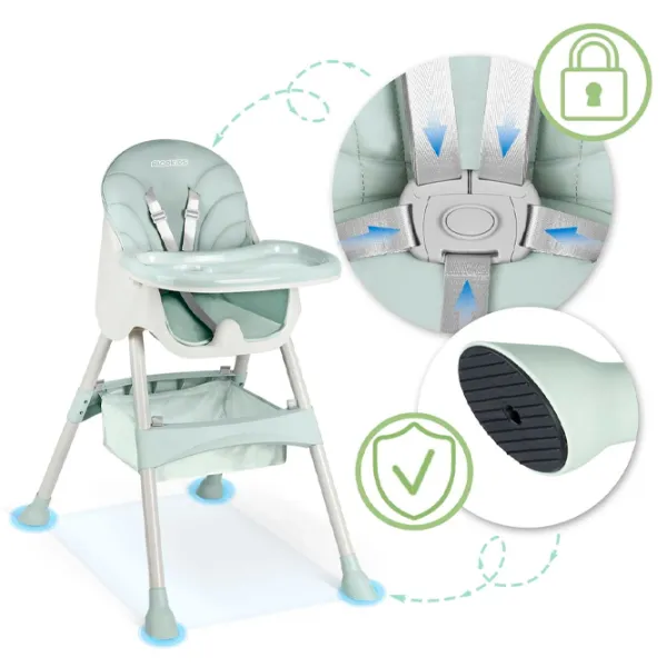 Scaun de masă Ricokids Milo (5617345) / 6 luni / Mint  photo 6