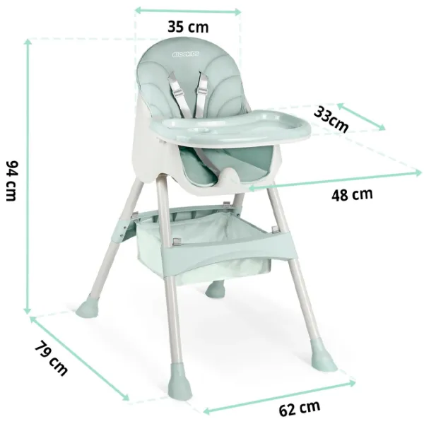Scaun de masă Ricokids Milo (5617345) / 6 luni / Mint  photo 10
