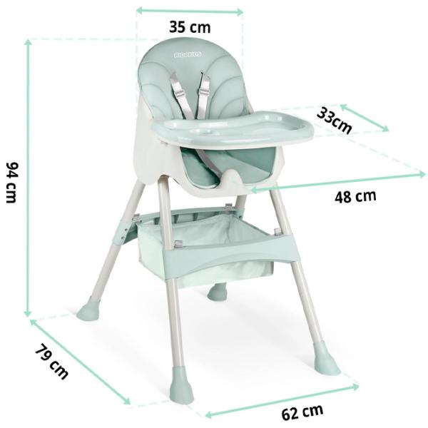 Scaun de masă Ricokids Milo (5617345) / 6 luni / Mint  photo 10