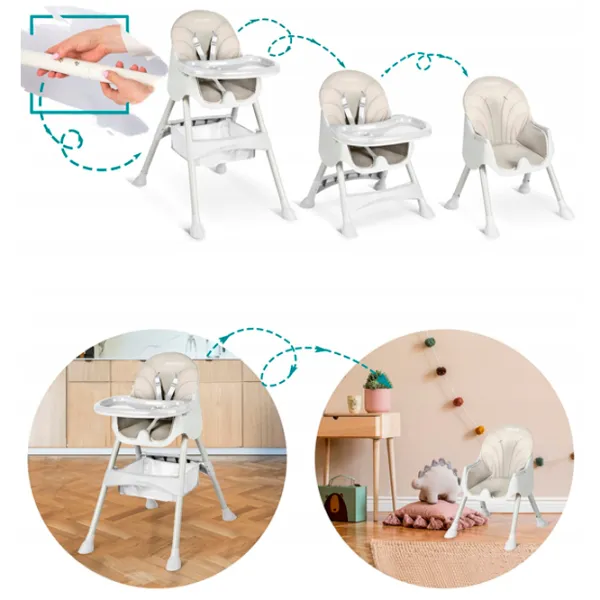 Scaun de masă Ricokids Milo (5488771) / 6 luni / Gray  photo 5
