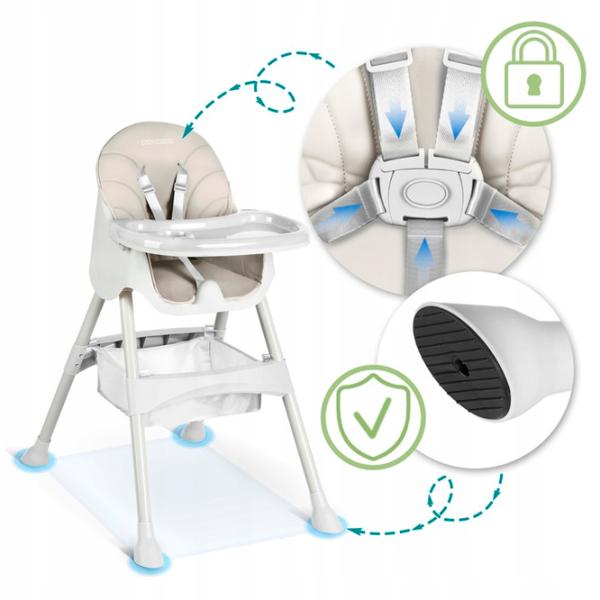 Scaun de masă Ricokids Milo (5488771) / 6 luni / Gray  photo 6