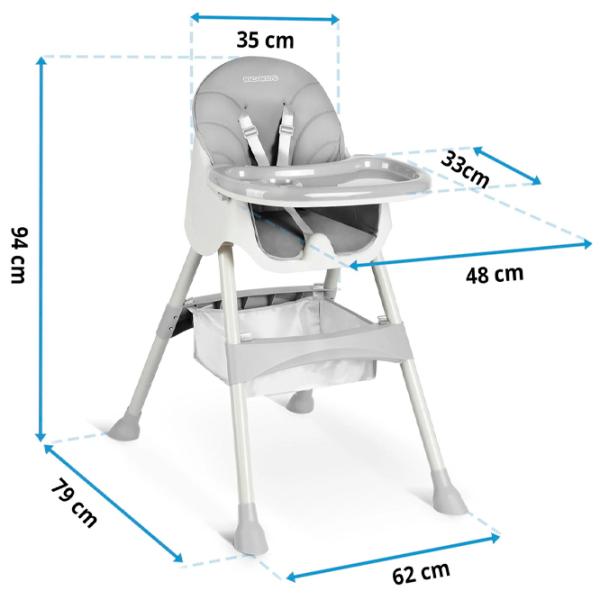 Scaun de masă Ricokids Milo (5488771) / 6 luni / Gray  photo 11