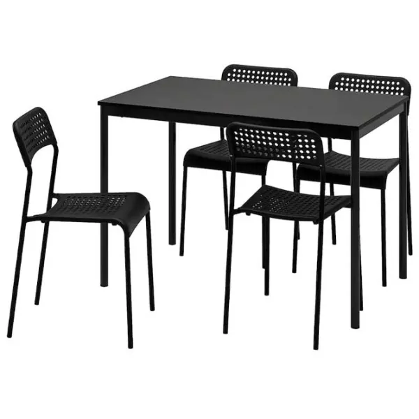 Set masă și scaune Ikea Sandsberg/Adde () Dreptunghiulară / PAL / Black photo 1