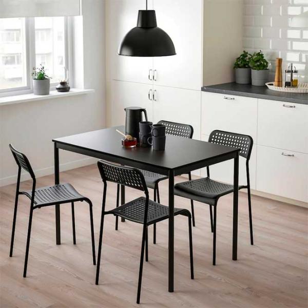Set masă și scaune Ikea Sandsberg/Adde () Dreptunghiulară / PAL / Black photo 5