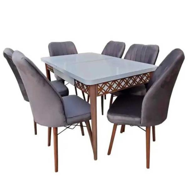 Set masă și scaune Magnus Kum II () Dreptunghiulară/ MDF/ Anthracite photo 1 Set masă și scaune Magnus Kum II () Dreptunghiulară/ MDF/ Anthracite photo 1