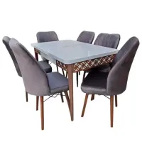 Обеденные стол со стульями Magnus Kum II () Прямоугольная/ МДФ/ Антрацит