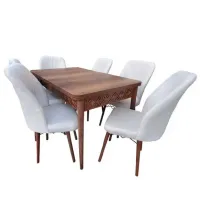 Обеденные стол со стульями Magnus Kum II () Прямоугольная / МДФ / Коричневый