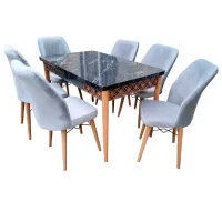 Set masă și scaune Magnus Kum II () Dreptunghiulară / MDF / Black