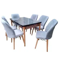 Обеденные стол со стульями Magnus Kum II () Прямоугольная/ МДФ/ Антрацит